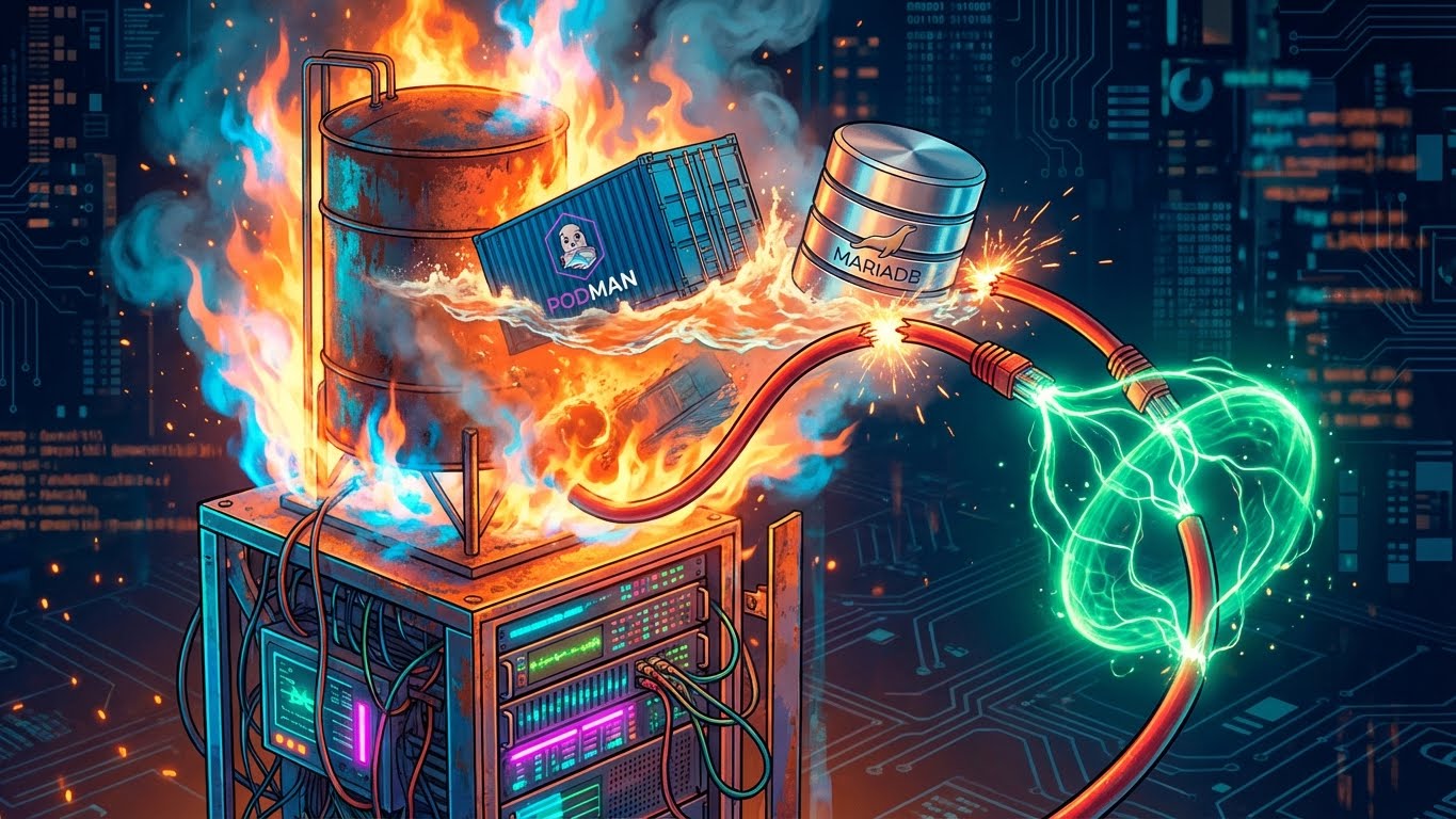 Podman + MariaDB: Resolvendo “Error establishing a database connection” após reiniciar o servidor